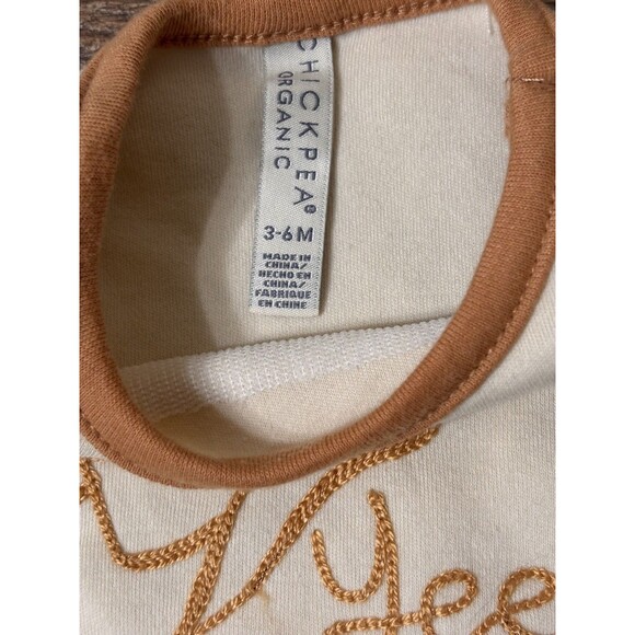 Chickpea Pima Cotton Bodysuit Chain Stitch "Yeehaw" Cowboy 6 Months - Picture 3 of 4